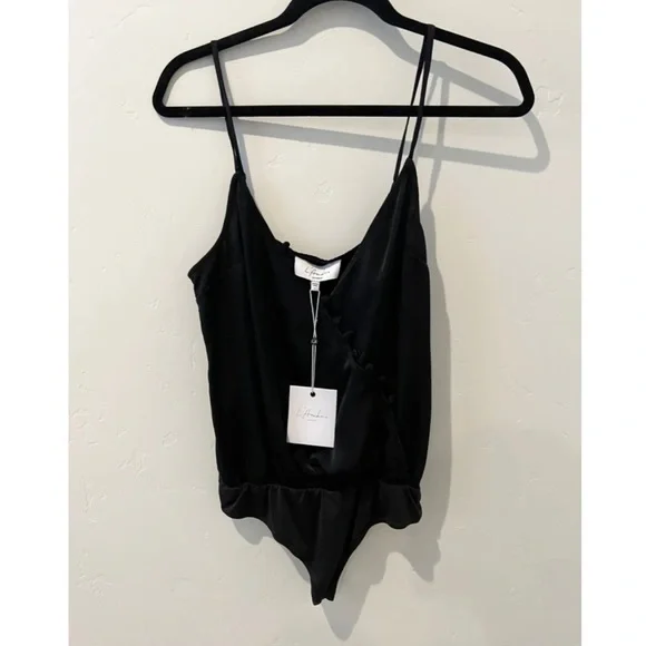 L' Academie Black Milkyway Bodysuit sz Small NEW w/tags - Picture 2 of 4